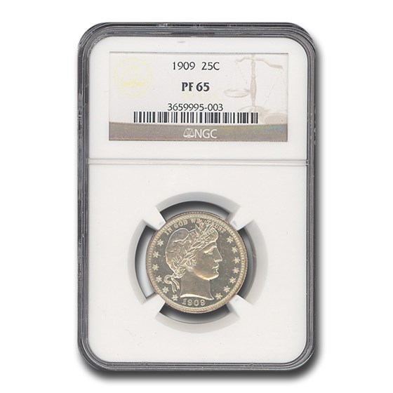 1909 Barber Quarter PF-65 NGC 1909 Barber Quarter PF-65 NGC